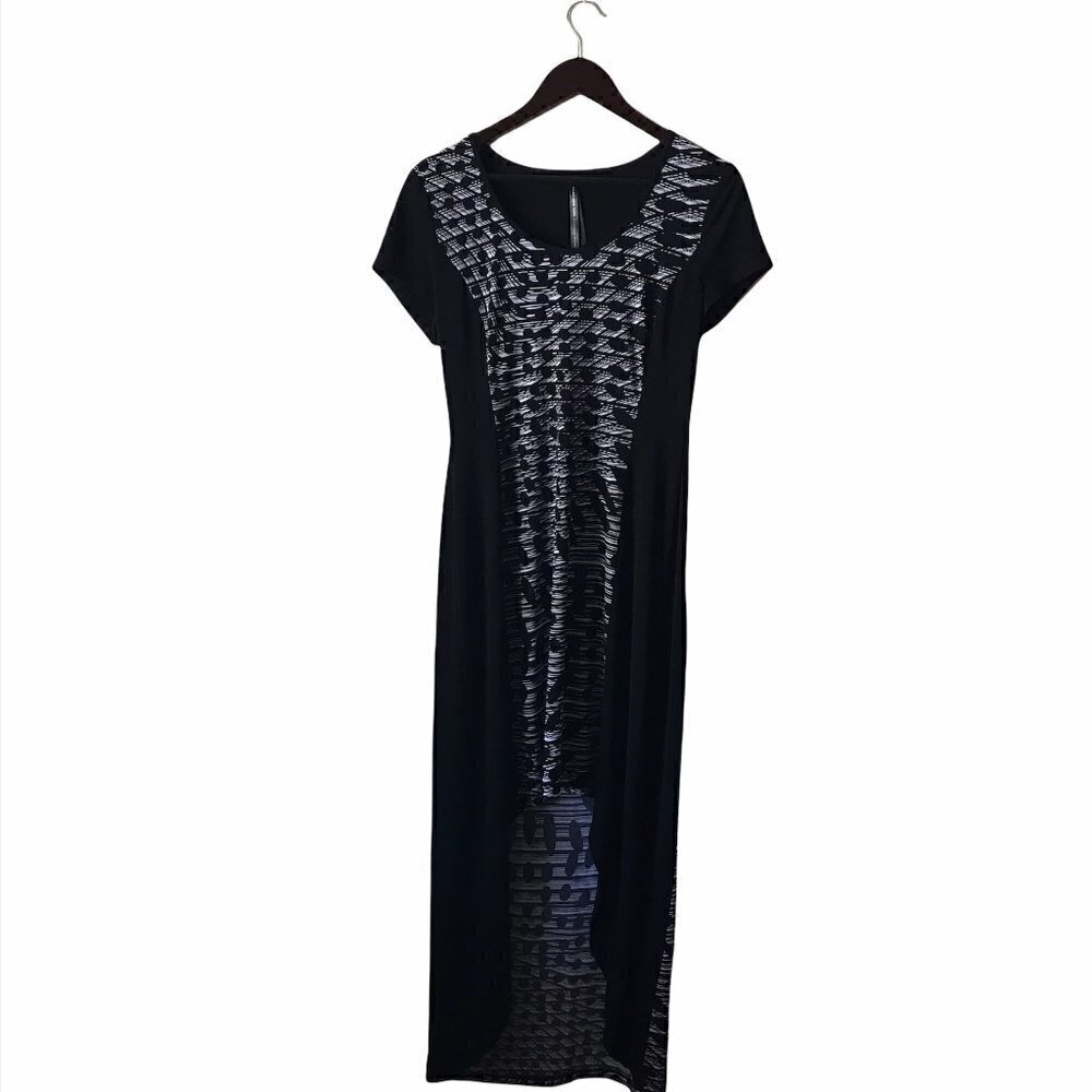 Andrew Marc New York Short Sleeves High Low Maxi Dress